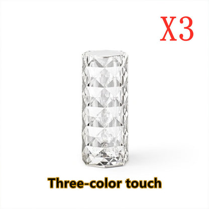 Nordic Crystal Lamp USB Table Lamps Bedroom Touch Dimming Atmosphere