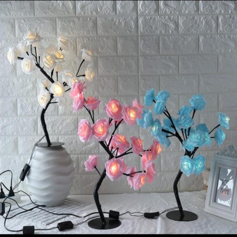 LED Tree Lamp Rose Small Lamp Modeling Table Lamp