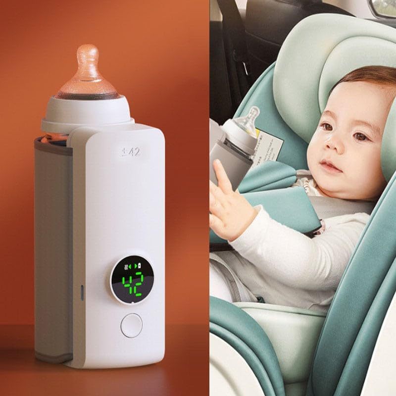 Portable Wireless USB Baby Bottle Warmer with Constant Temperature, Universal Bottle Insulation Sleeve