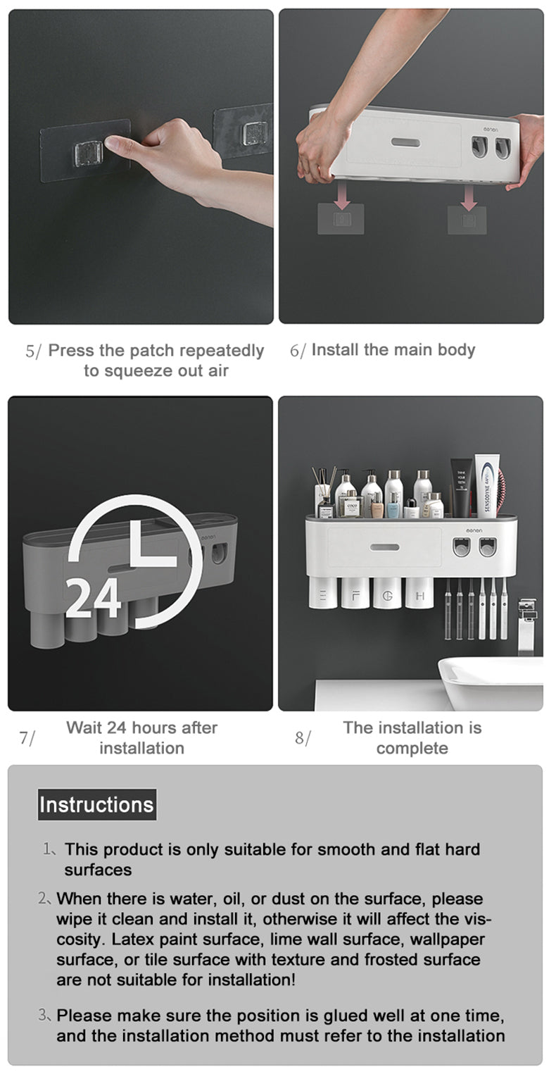 Magnetic Adsorption Inverted Toothbrush Holder