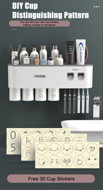 Magnetic Adsorption Inverted Toothbrush Holder