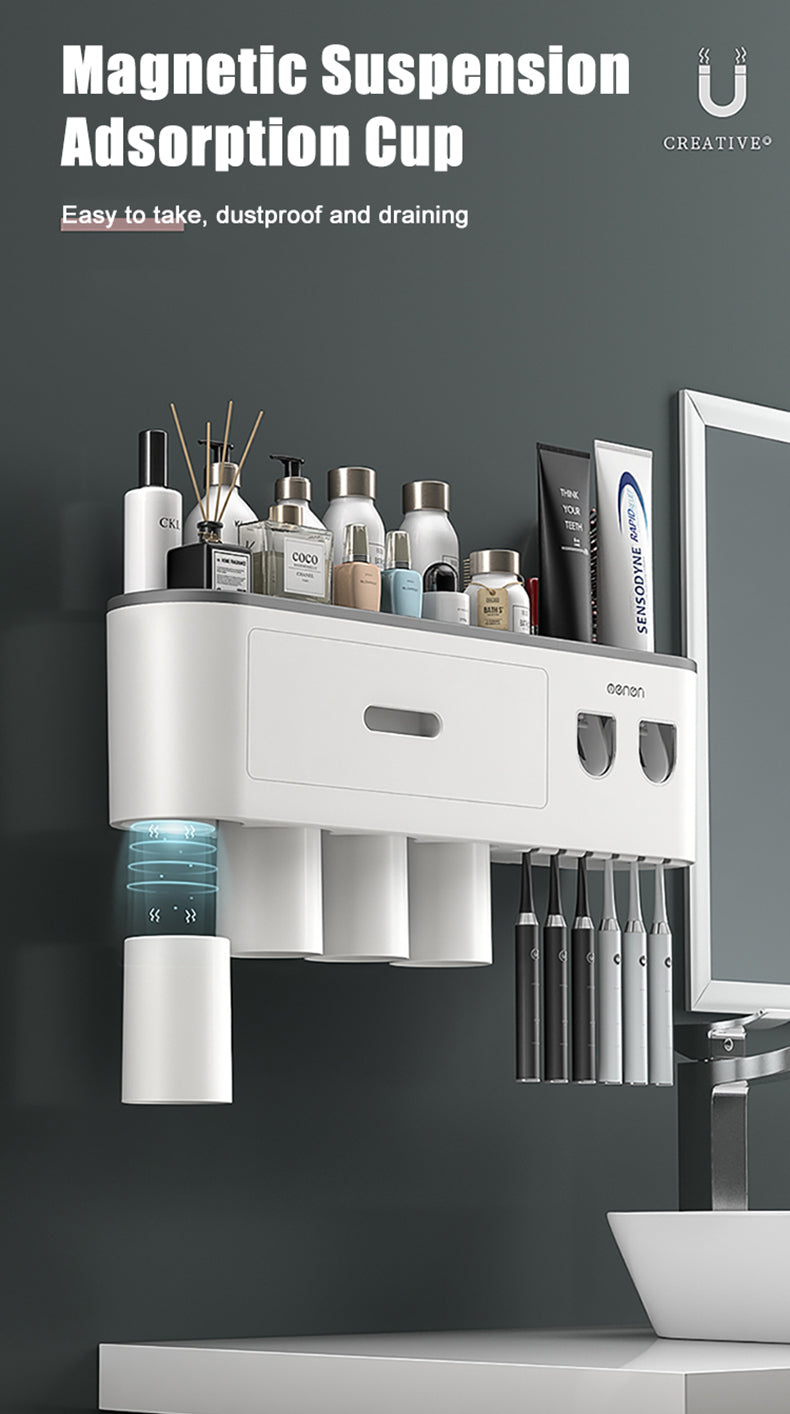 Magnetic Adsorption Inverted Toothbrush Holder