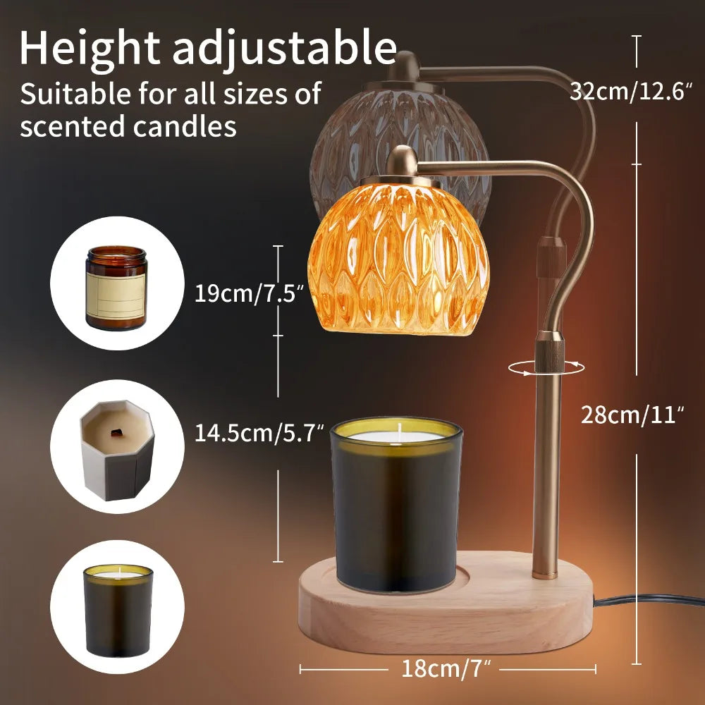 Candle Lamp with Timer and Dimmer Height Adjustable 35W 110-230V