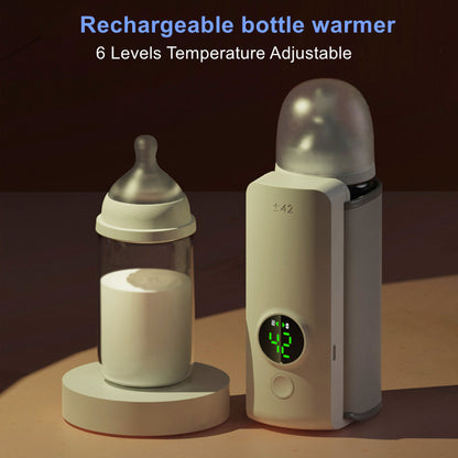 Portable Wireless USB Baby Bottle Warmer with Constant Temperature, Universal Bottle Insulation Sleeve