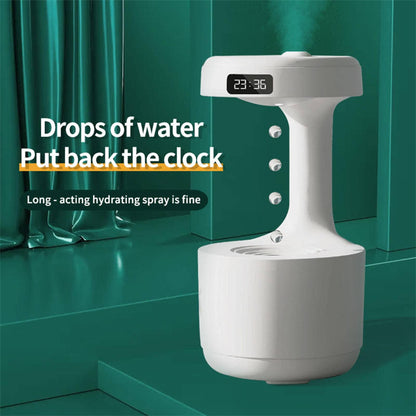 Bedroom Anti-Gravity Humidifier With Clock Water Drop Backflow Aroma Diffuser