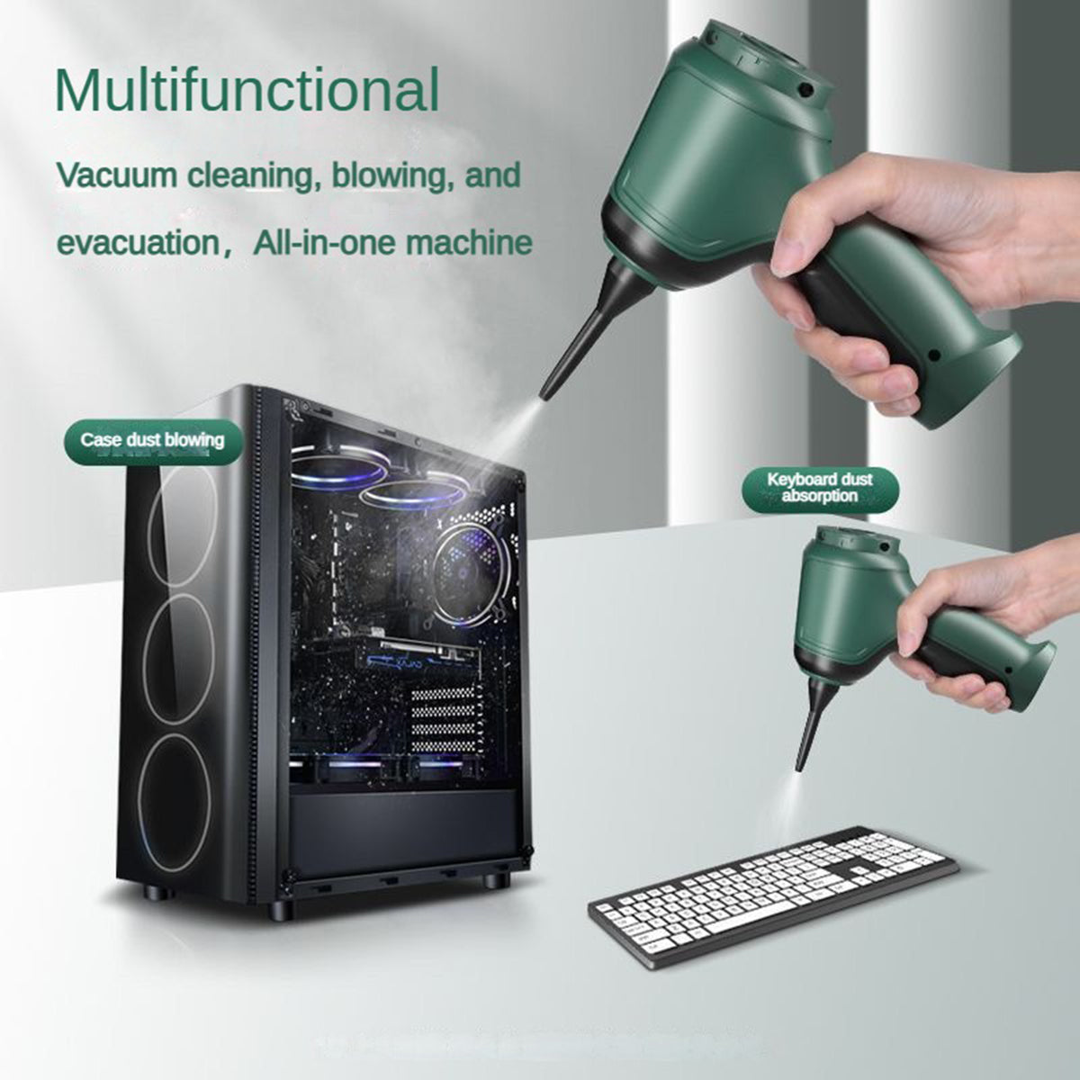 Three in One Cordless Handheld Vacuum Cleaner GREEN